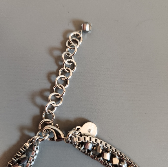 Mixed Metal Chain Necklace/Bracelet, Silver, Pewter, and Gold - Picture 3 of 5